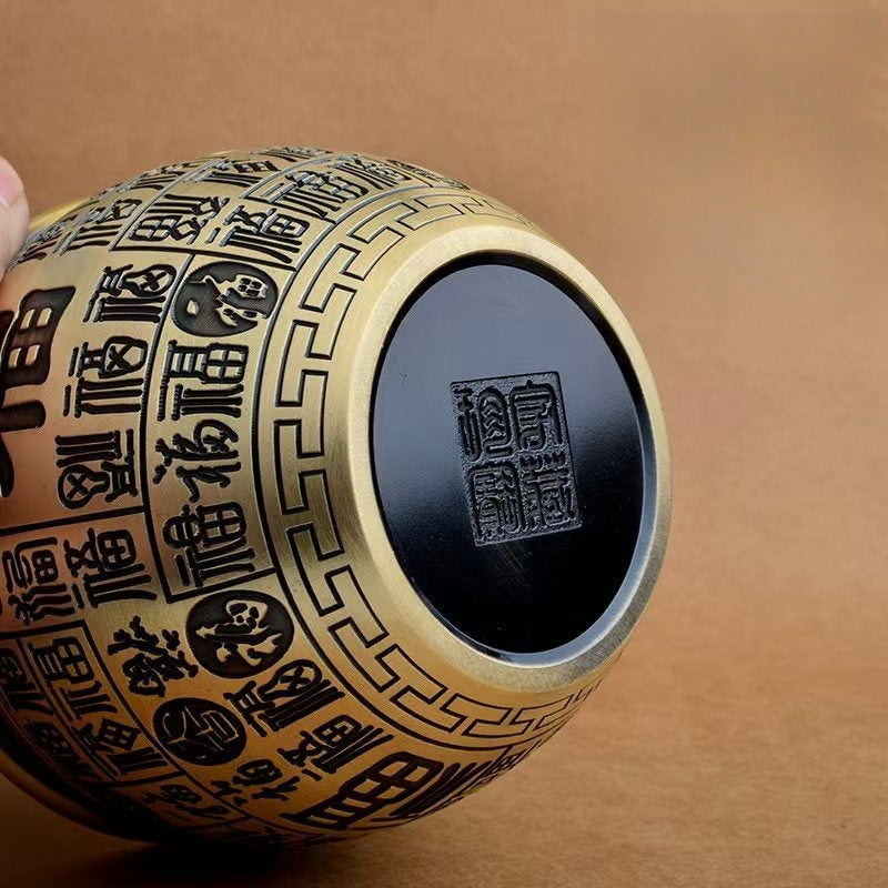 Brass "Hundred Fu" Blessing Urn | 百福缸黃銅聚寶盆